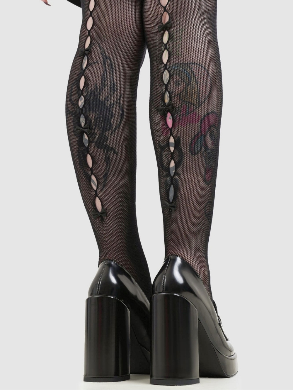 Killstar Black Patent Platform Loafer Heels - Picture 3 of 5